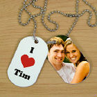 I Love Photo Dog Tags